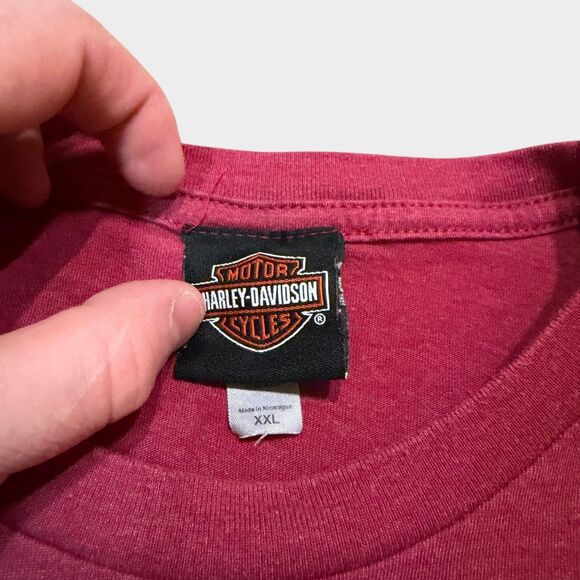 Harley Davidson T-Shirt Men 2XL Sedona Arizona Graphic Biker Tee Maroon Red - Picture 9 of 12